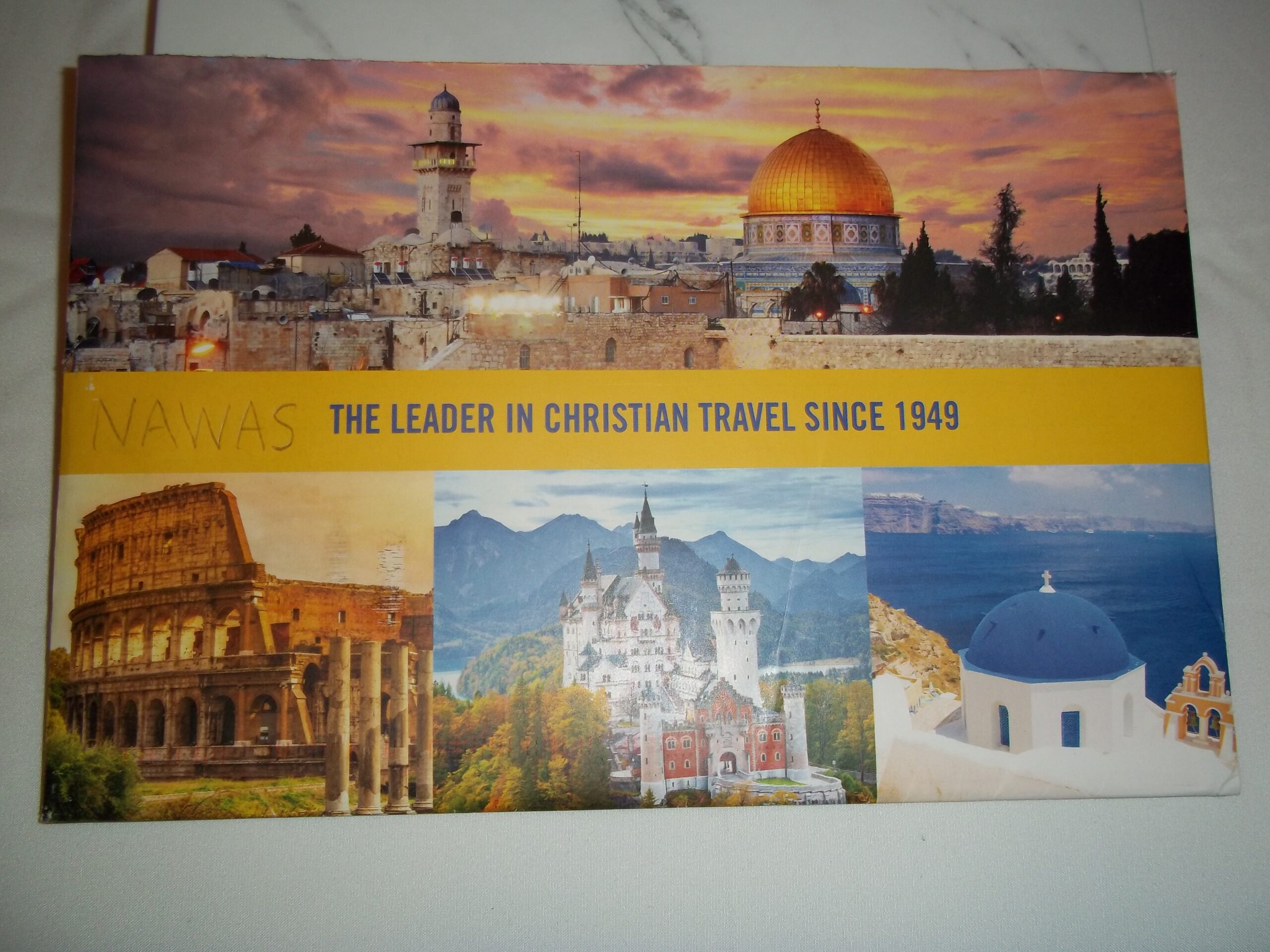 Nawas Christian Travel Agency envelop ad