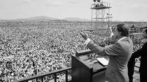 Billy Graham, preaching, large, crowd, people, evangelism, evangelistic, crusade